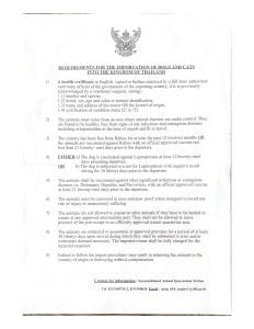 Thailand Pet Import Official Guide
