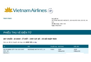Vietnam Airlines VN920 e-ticket Ho Chi Minh City to Vientiane