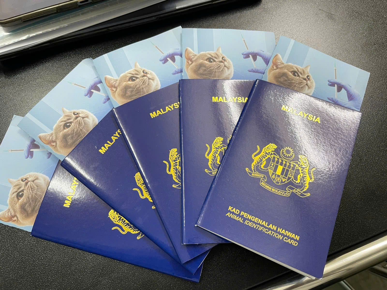 Malaysian Pet Passport booklets, the Animal Identification Card needed to bring pets from Malaysia to Vietnam