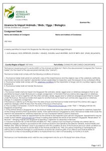 Singapore Pet Import Licence Avs Nparks