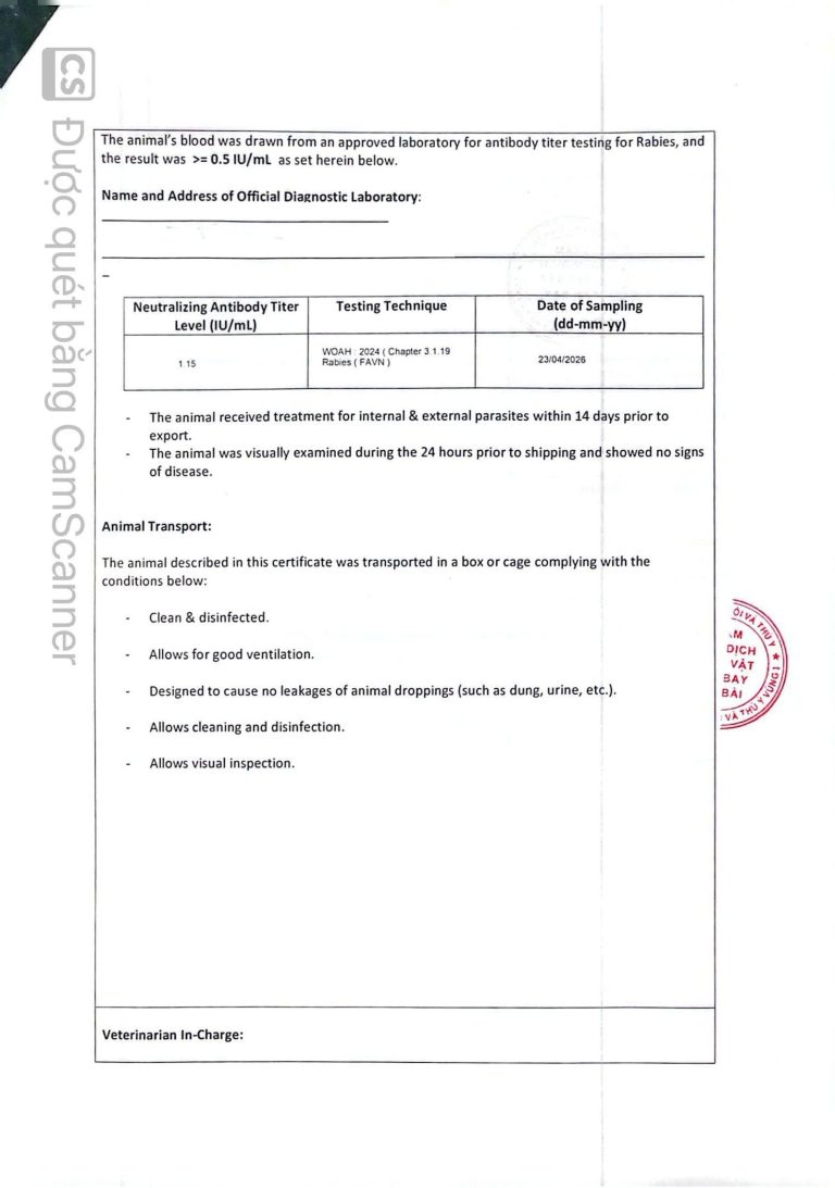 Uae Export Health Certificate